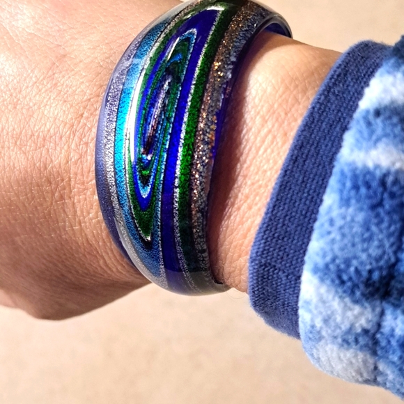 BRACELET BLUE ARTISANAL GLASS - Picture 2 of 2